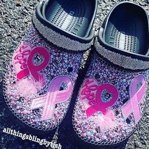 Breast Cancer Bling Clogs